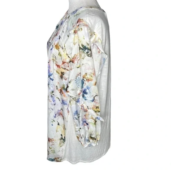 Anthropologie Dolan Floral Long Ruffle Sleeve Blouse Size Medium - Picture 4 of 15